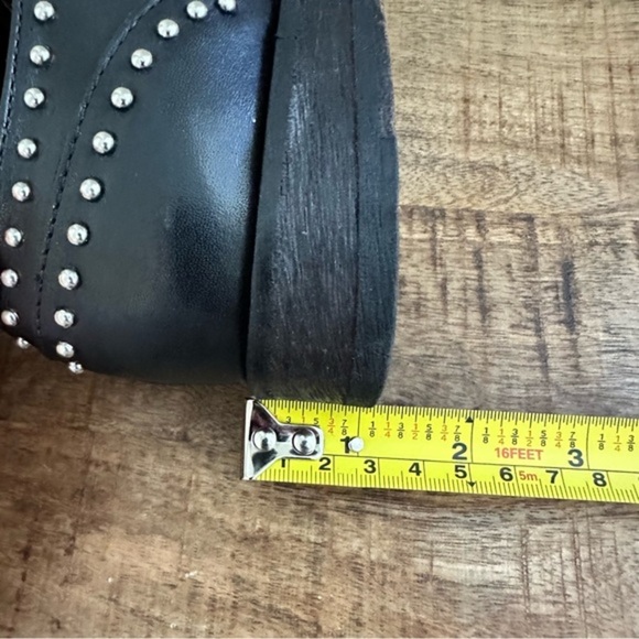 Boemos Italian Made Leather Slide-on Studded Oxfords 37 - Picture 9 of 10